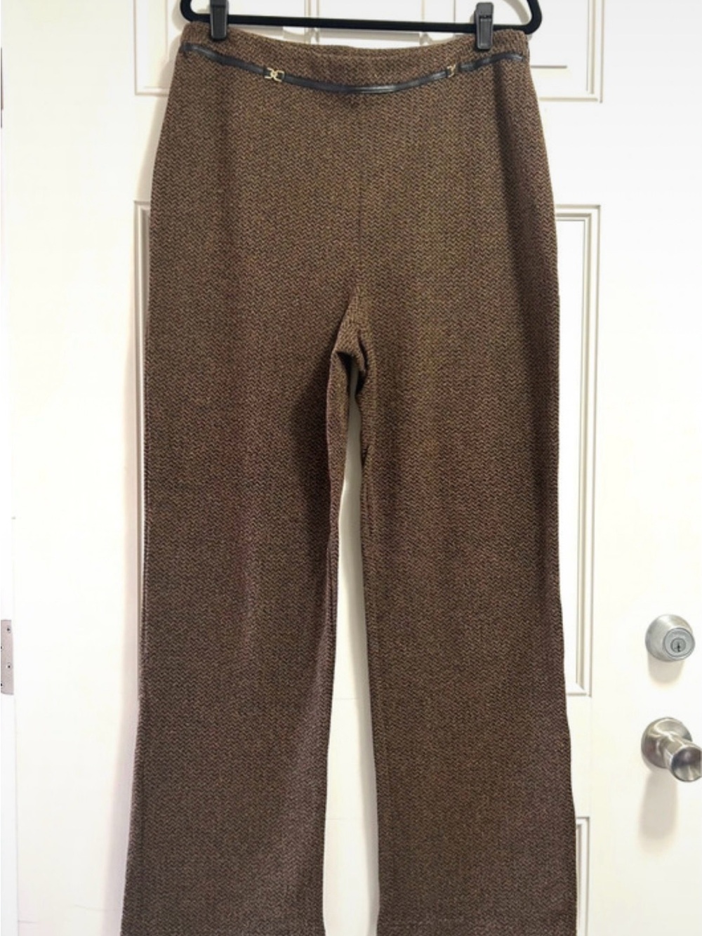Worthington Brown Tweed Wide-Leg Trousers